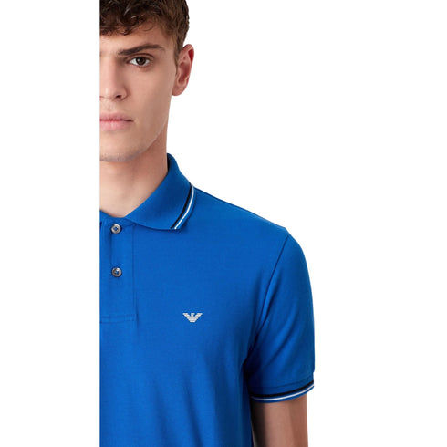 Emporio Armani Polo Polo Uomo con bordino in contrasto Blu aperto P24-EMPORIO ARMANI8N1FB41JPTZ-0905-S - Francavilla Moda